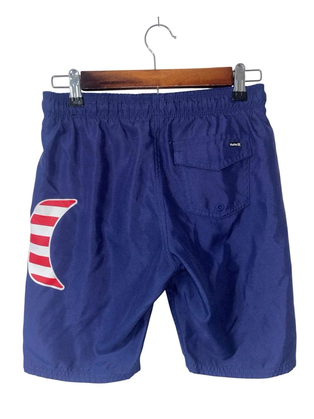 Hurley Blue Swim Trunks Shorts Swimsuit USA American 4th July Boys Size 10/12